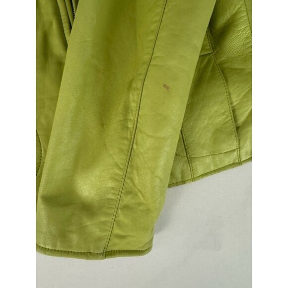 PROVENCE D'AMOUR Celedon Green Lambskin Zip Close Jacket Sz L - Picture 5 of 6
